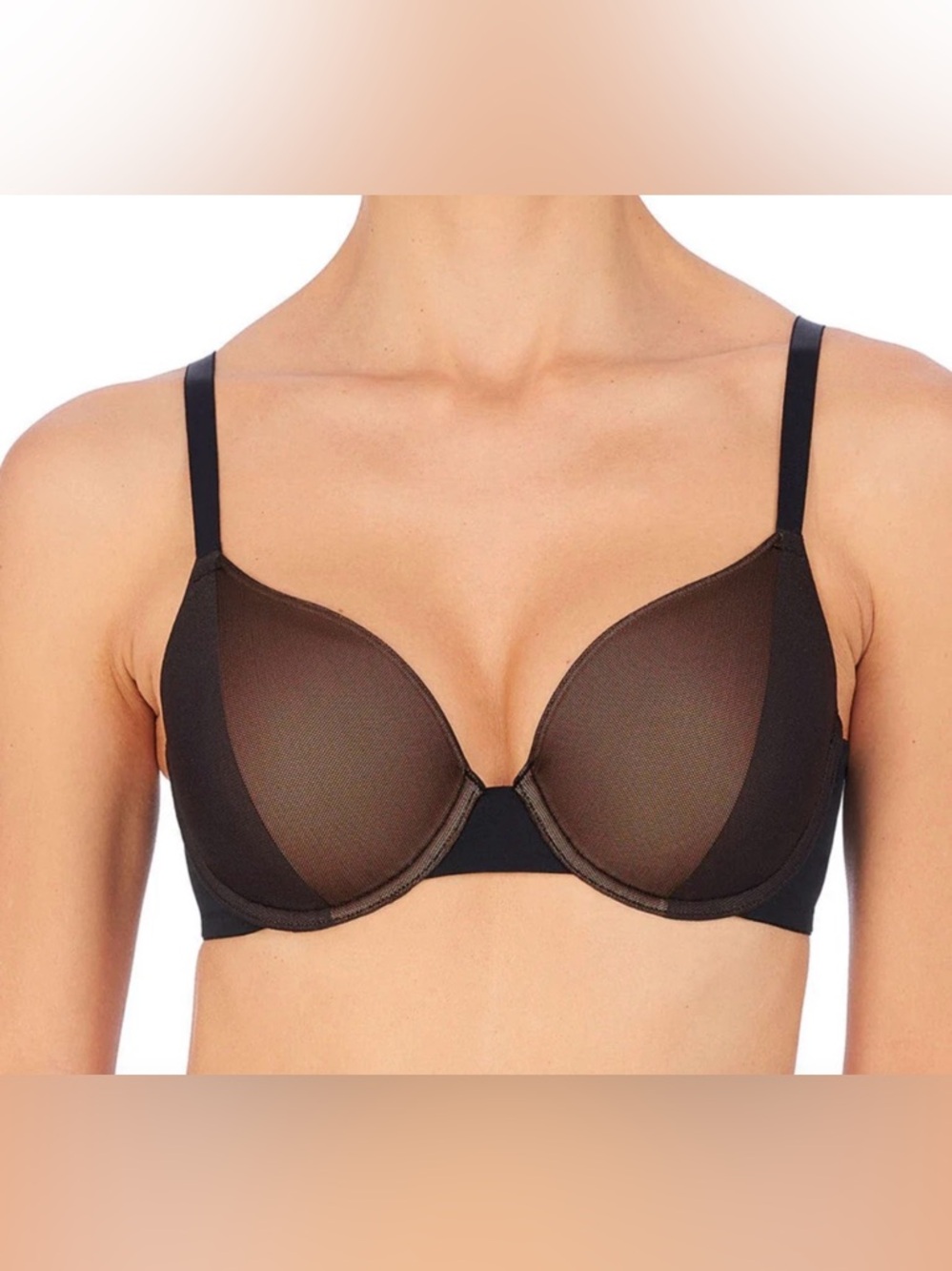 Natori 32D Side Effect Contour Underwire T-Shirt Bra NWOT 731311 Black/Cafe